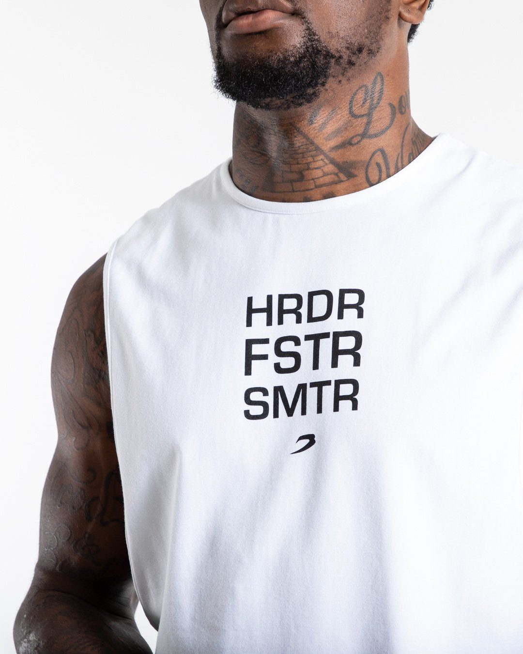 HRDR FSTR SMTR Muscle Tank - White