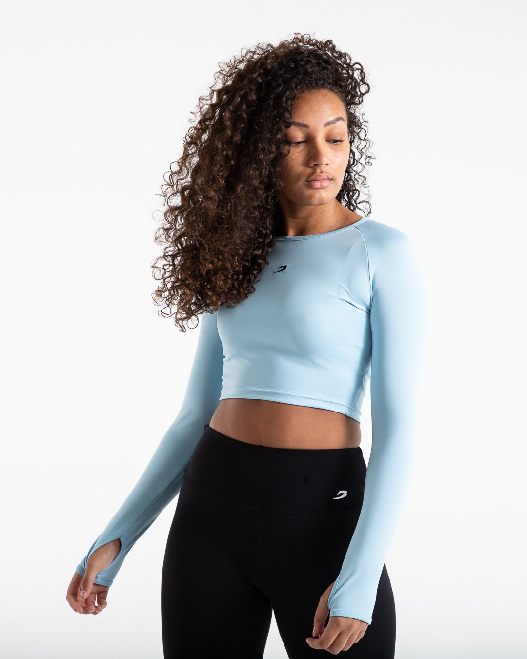 Crop Top Long Sleeve - Baby Blue