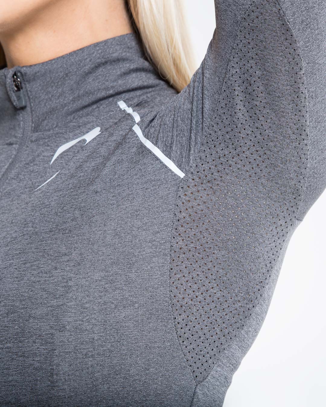 Perez 1/4 Zip Top - Charcoal
