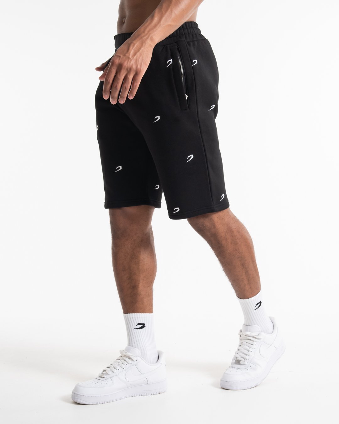 All Over Strike Logo Shorts - Black | BOXRAW