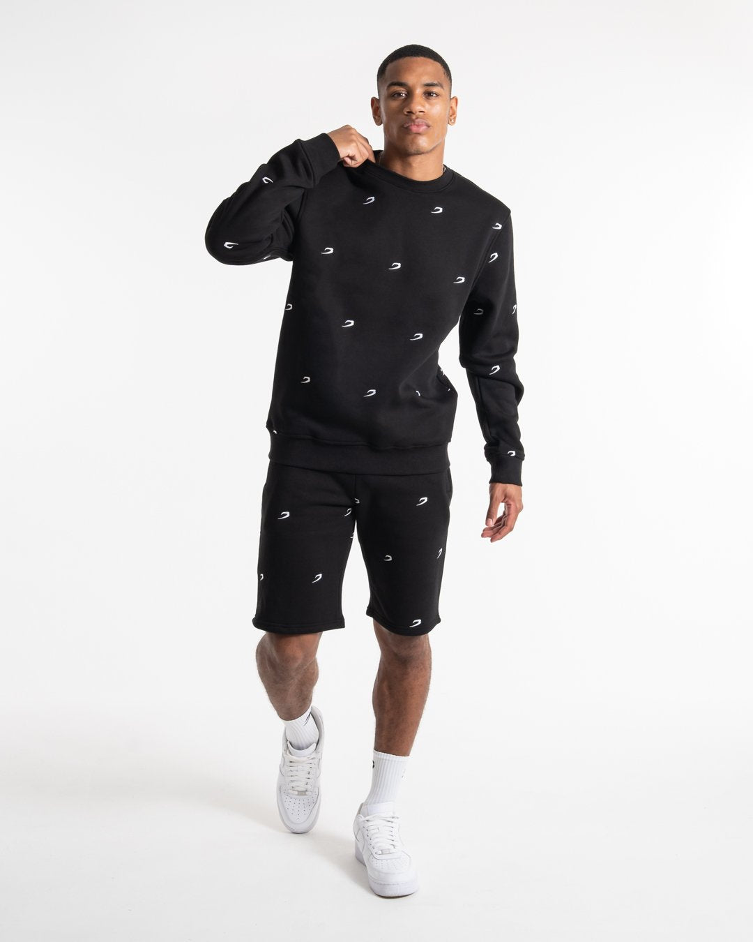 All Over Strike Logo Shorts - Black | BOXRAW