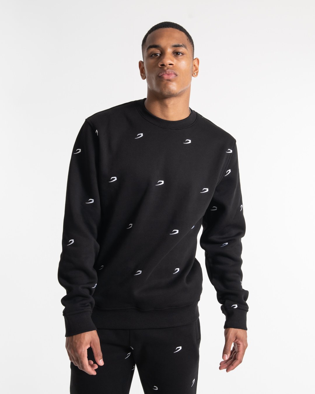 All Over Strike Logo Sweatshirt - Black | BOXRAW