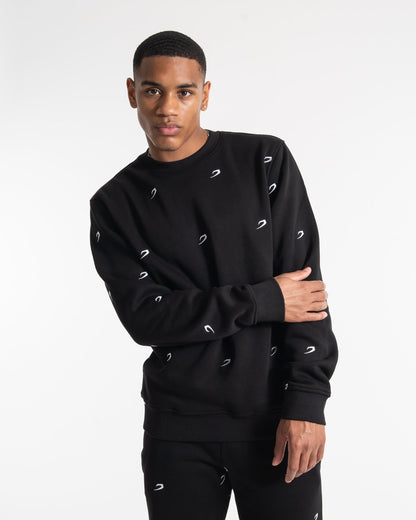 All Over Strike Logo Sweatshirt - Black | BOXRAW
