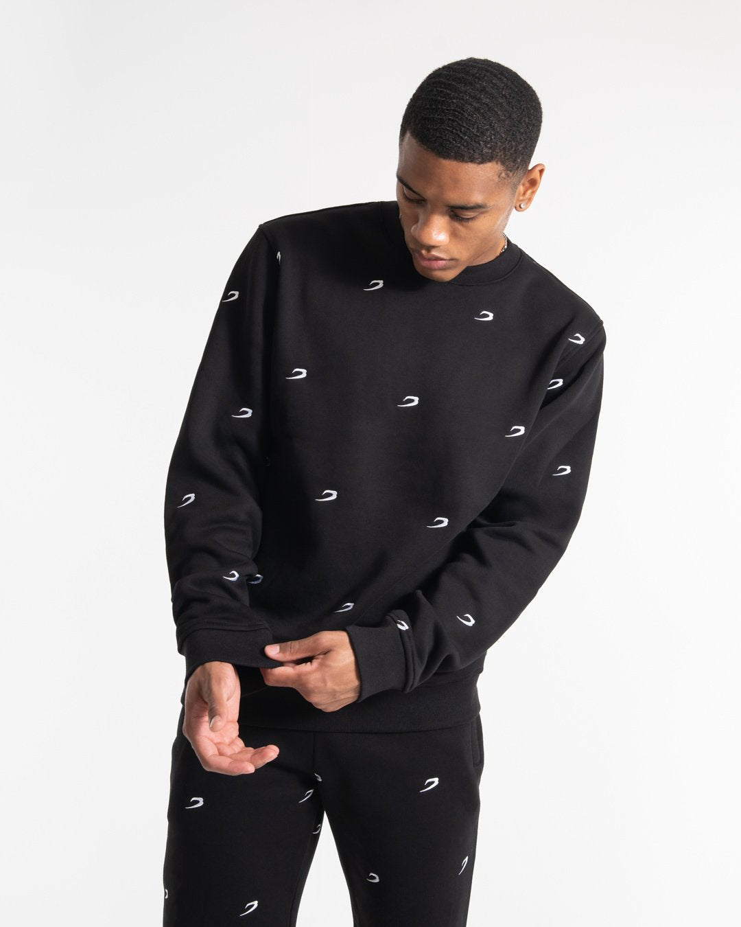 All Over Strike Logo Sweatshirt - Black | BOXRAW