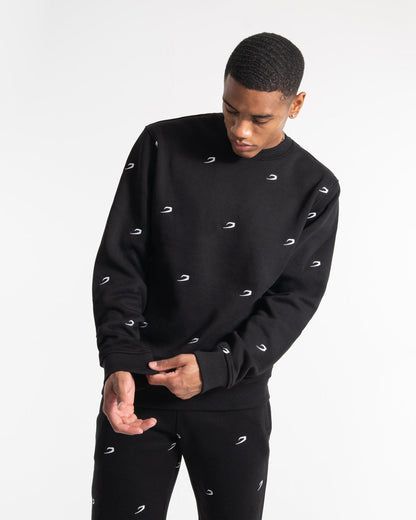 All Over Strike Logo Sweatshirt - Black | BOXRAW
