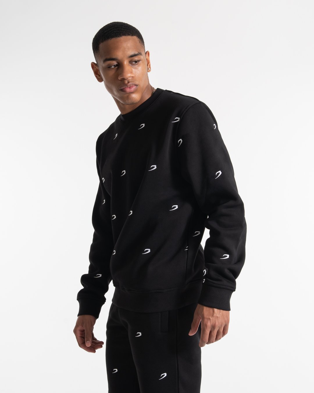 All Over Strike Logo Sweatshirt - Black | BOXRAW