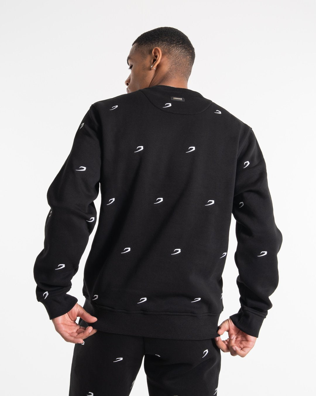 All Over Strike Logo Sweatshirt - Black | BOXRAW