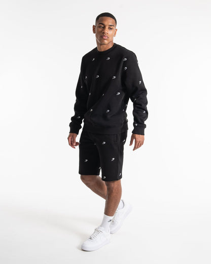 All Over Strike Logo Sweatshirt - Black | BOXRAW