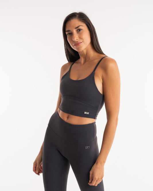 Delia Tank Bra - Charcoal