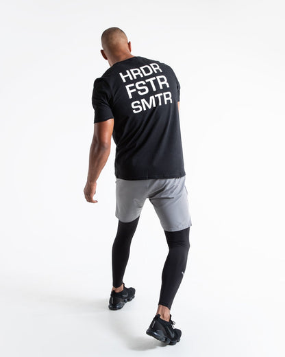 HRDR FSTR SMTR T-Shirt - Black