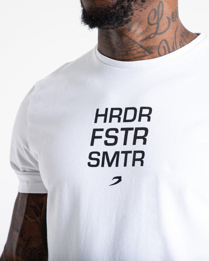 HRDR FSTR SMTR T-Shirt - White