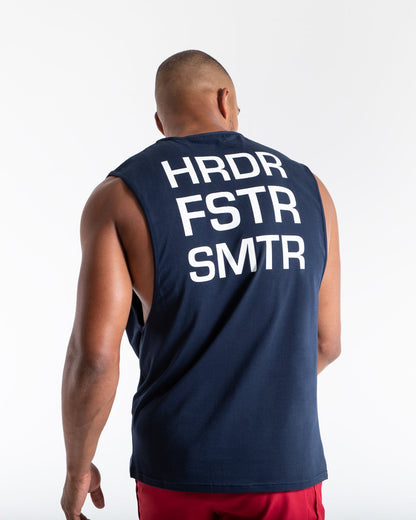 HRDR FSTR SMTR Muscle Tank - Navy
