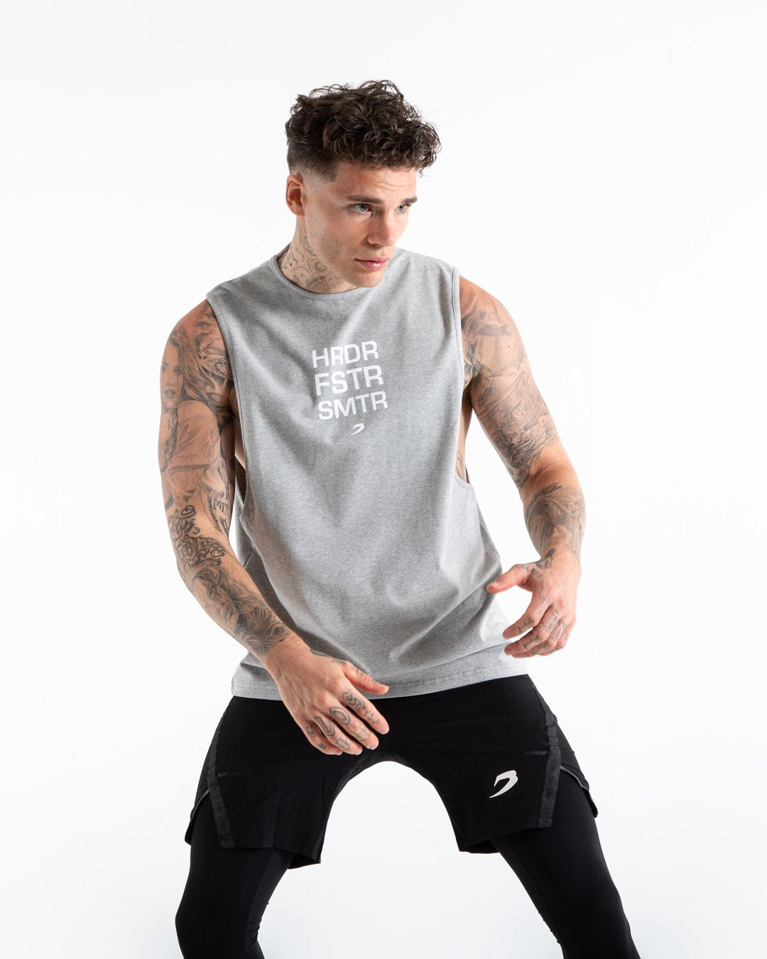 HRDR FSTR SMTR Muscle Tank - Grey