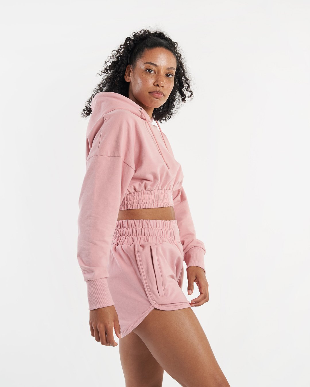 Kim Cropped Hoodie - Pink | BOXRAW