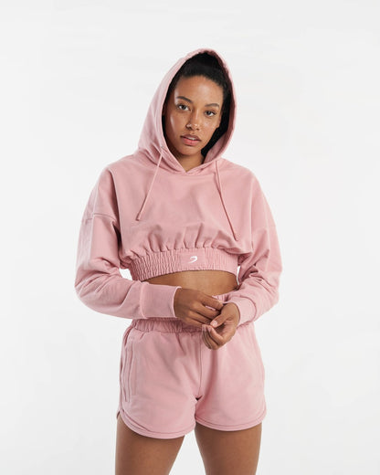 Kim Cropped Hoodie - Pink | BOXRAW