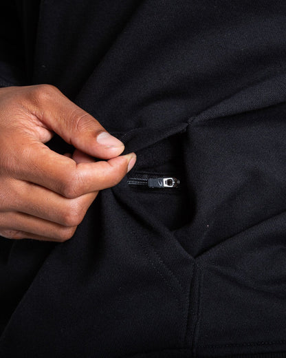 HRDR FSTR SMTR Unisex Hoodie - Black