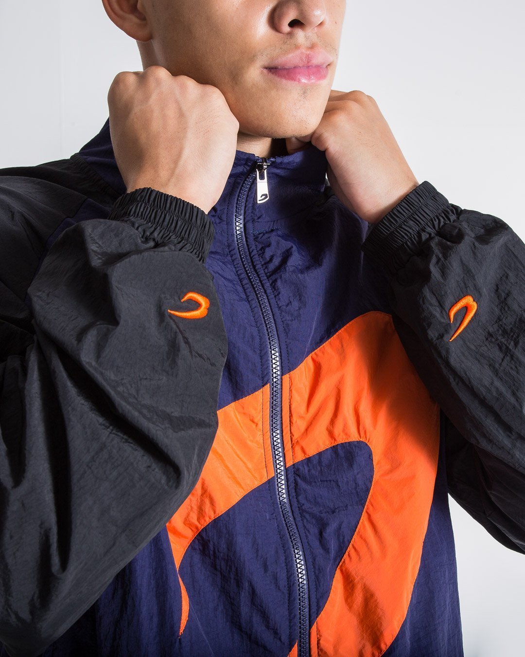 Walker Track Jacket - Black/Navy/Orange - BOXRAW