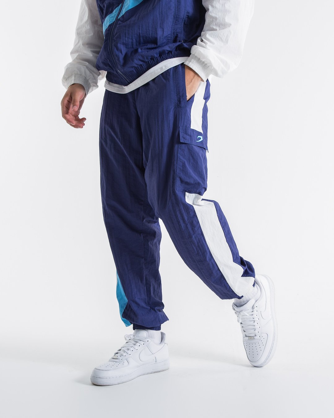 Walker Track Bottoms - White/Navy - BOXRAW