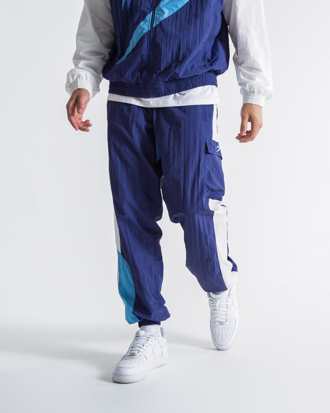 Walker Track Bottoms - White/Navy - BOXRAW