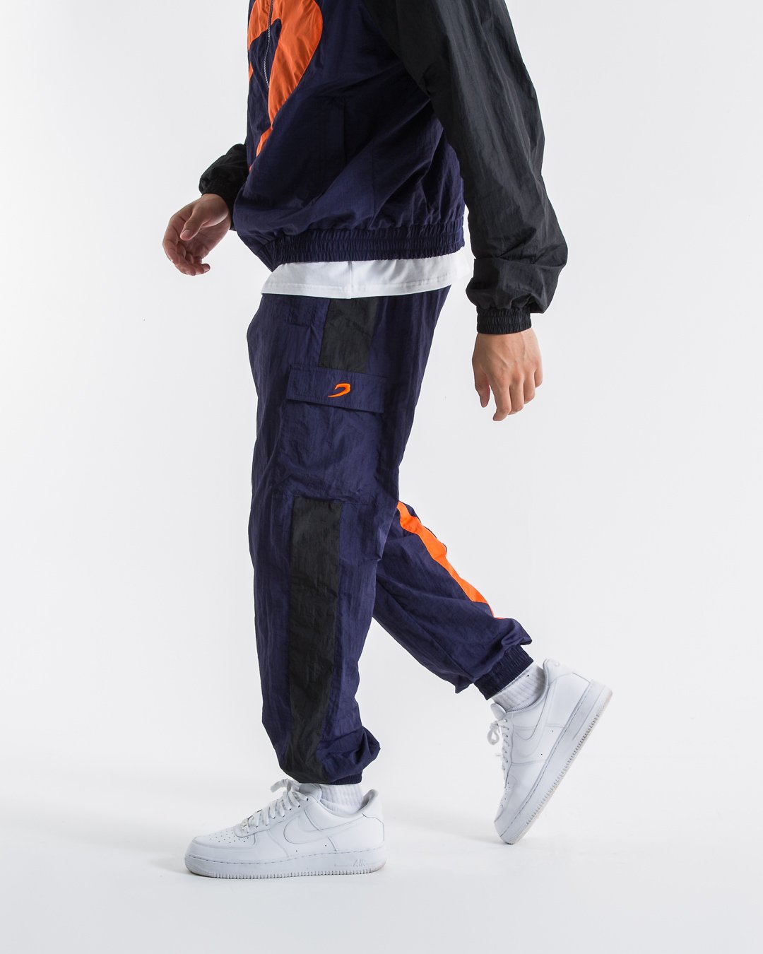 Walker Track Bottoms - Black/Navy/Orange - BOXRAW