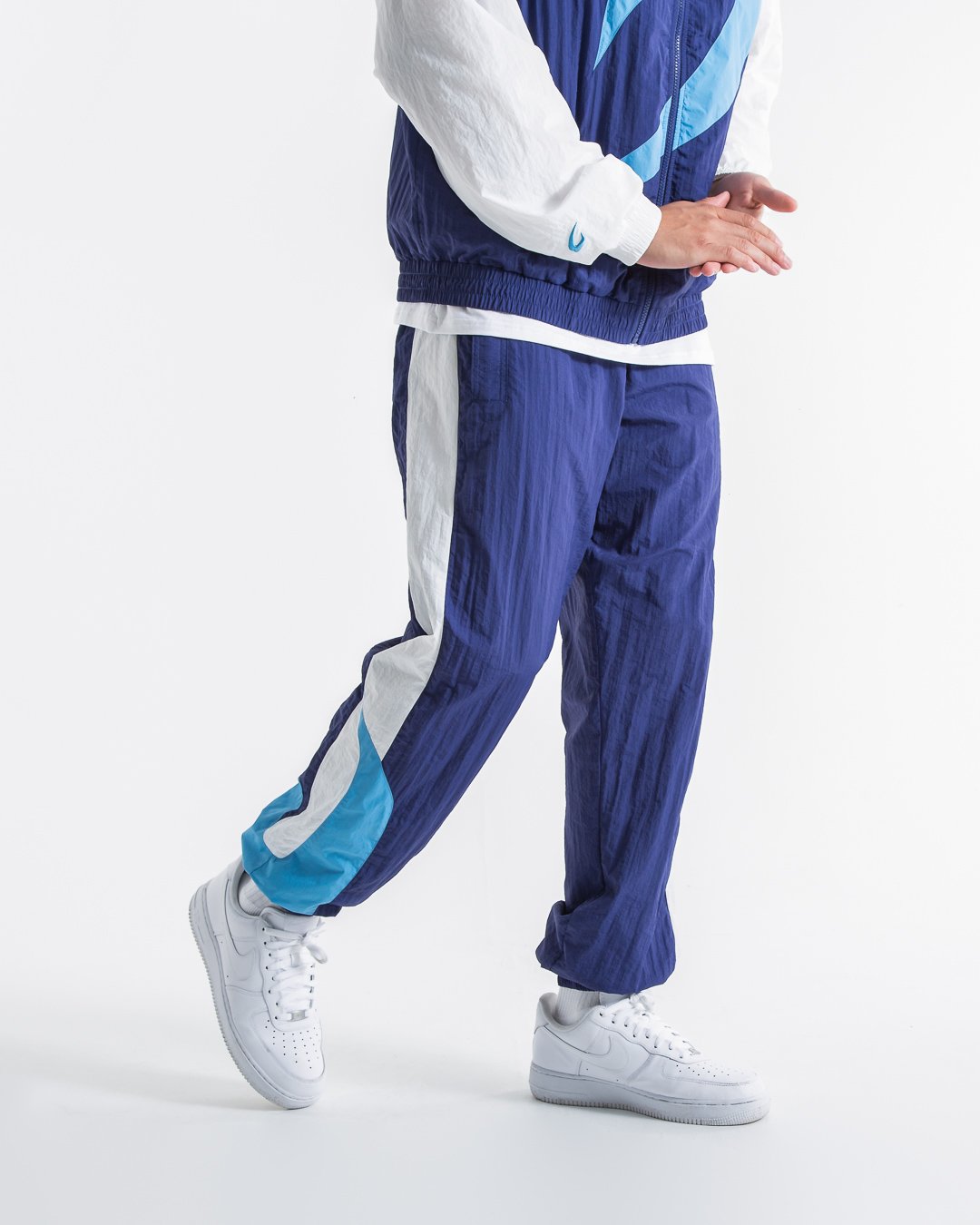 Walker Track Bottoms - White/Navy - BOXRAW