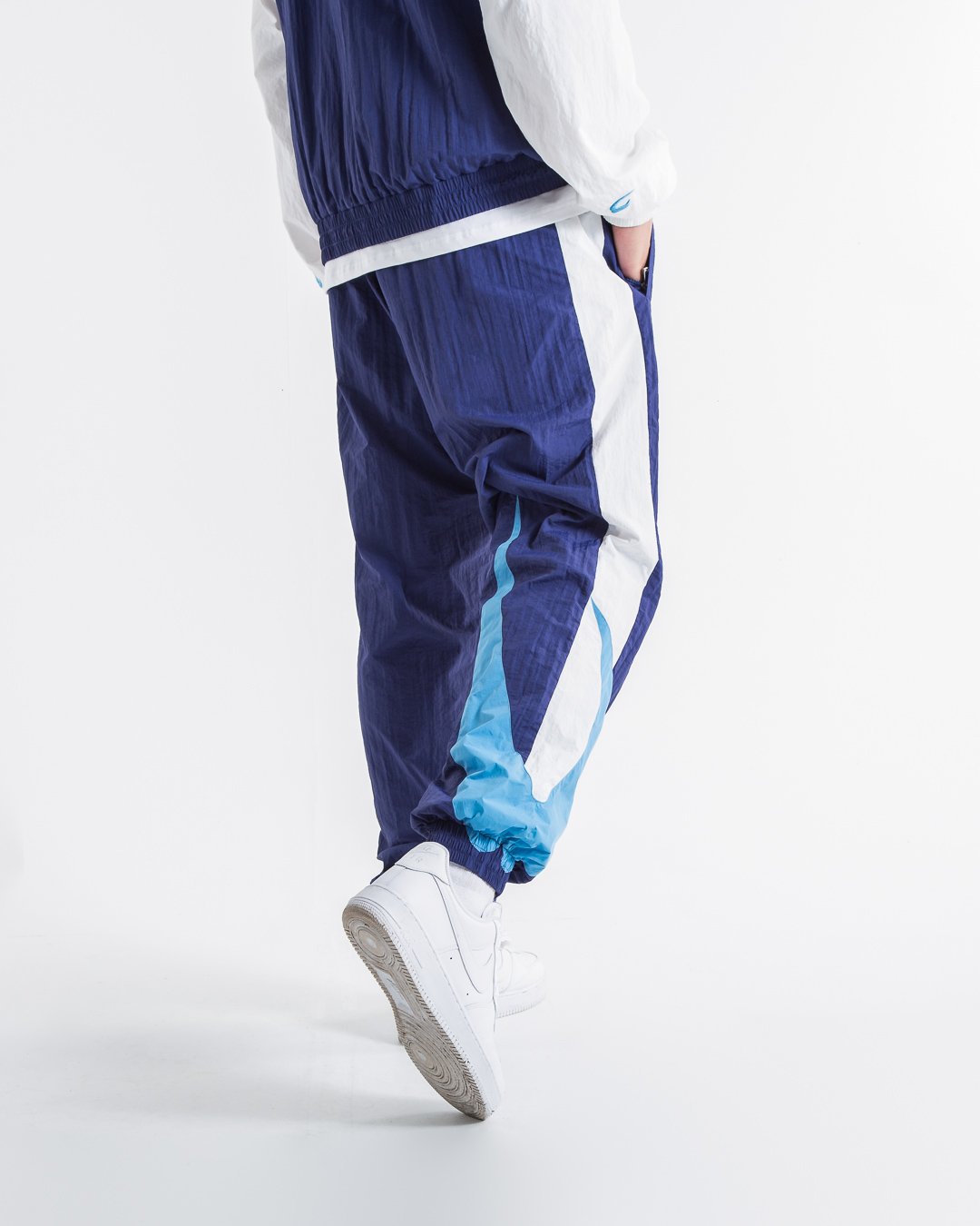 Walker Track Bottoms - White/Navy - BOXRAW