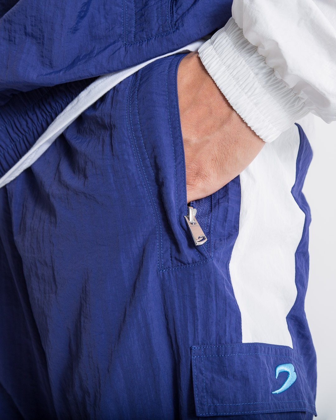 Walker Track Bottoms - White/Navy - BOXRAW