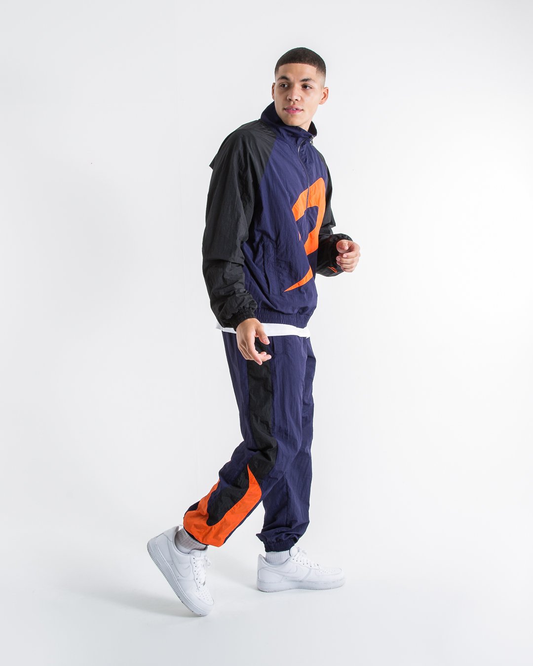 Walker Track Jacket - Black/Navy/Orange - BOXRAW