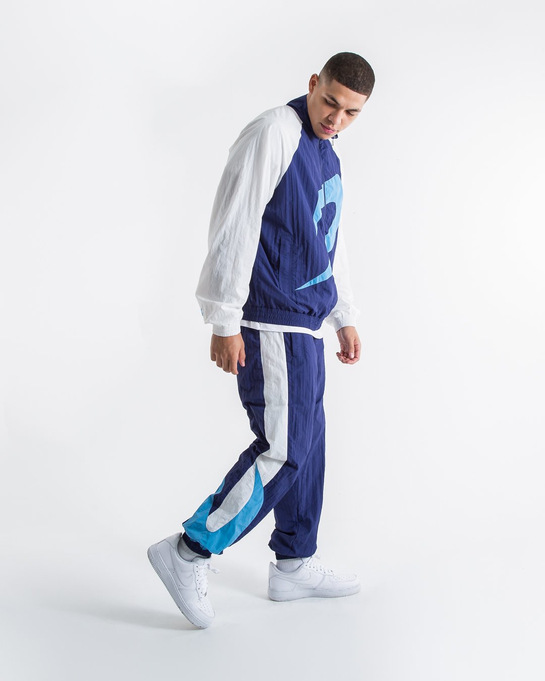 Walker Track Bottoms - White/Navy - BOXRAW
