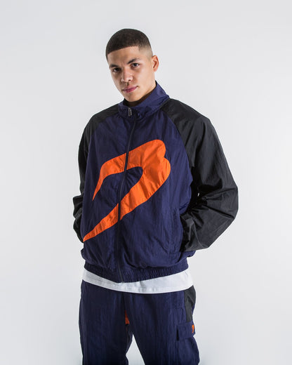 Walker Track Jacket - Black/Navy/Orange - BOXRAW