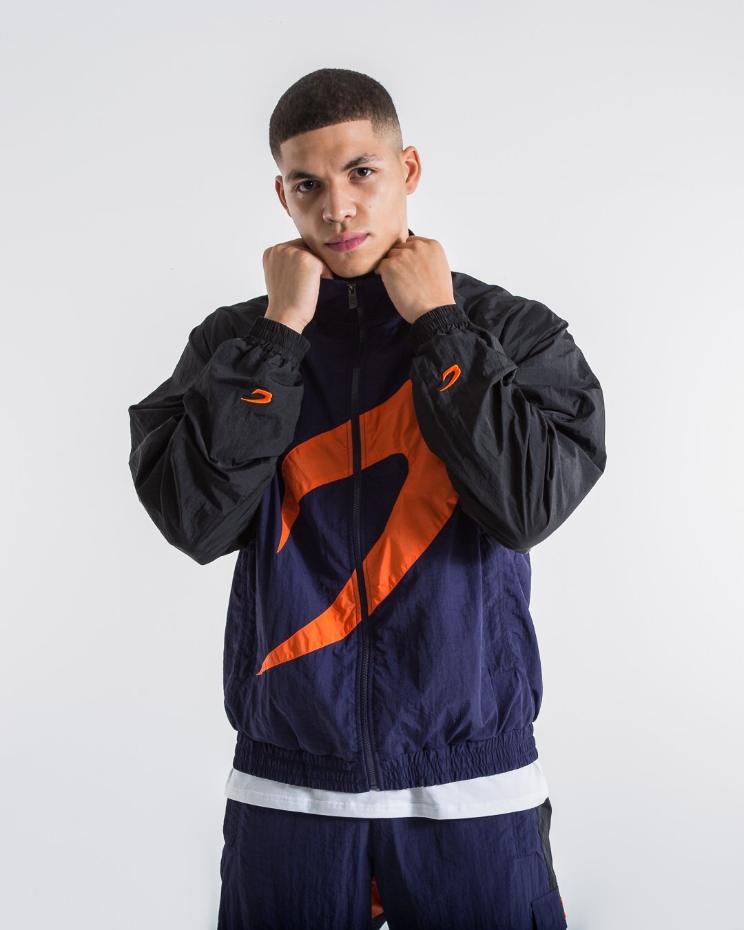 Walker Track Jacket - Black/Navy/Orange - BOXRAW
