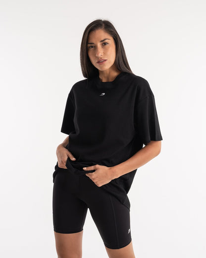 Women's Oversized Strike T-Shirt - Black | BOXRAW