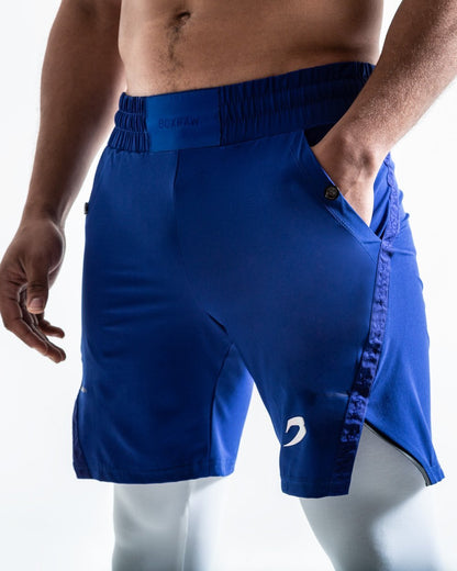 Pep Shorts (2-In-1 Training Tights) - Blue/White