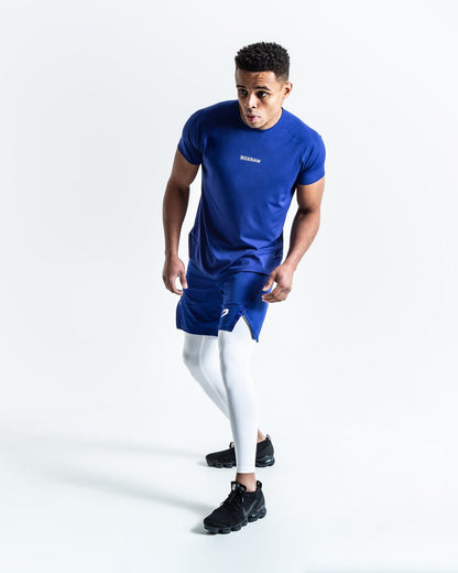 Pep Shorts (2-In-1 Training Tights) - Blue/White
