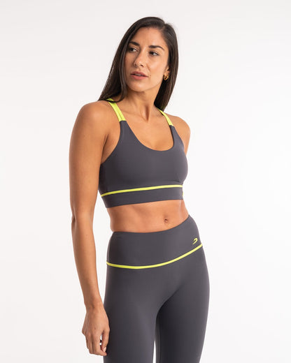 Valeria Sports Bra - Charcoal | Women's Training | BOXRAW
