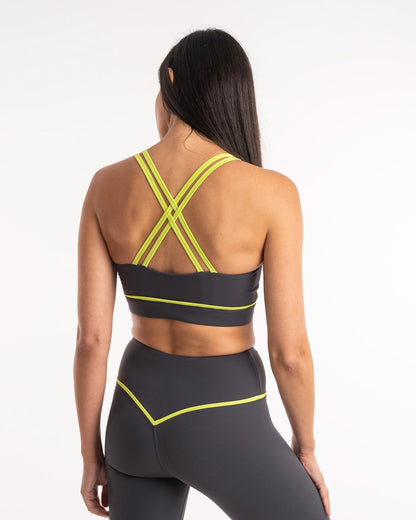 Valeria Sports Bra - Charcoal | Women's Training | BOXRAW