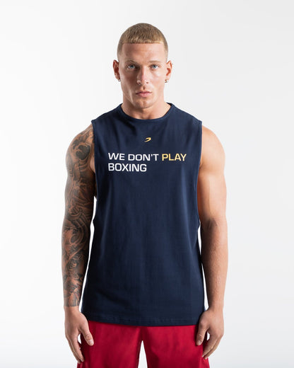 We Don't Play Boxing Muscle Tank - Navy