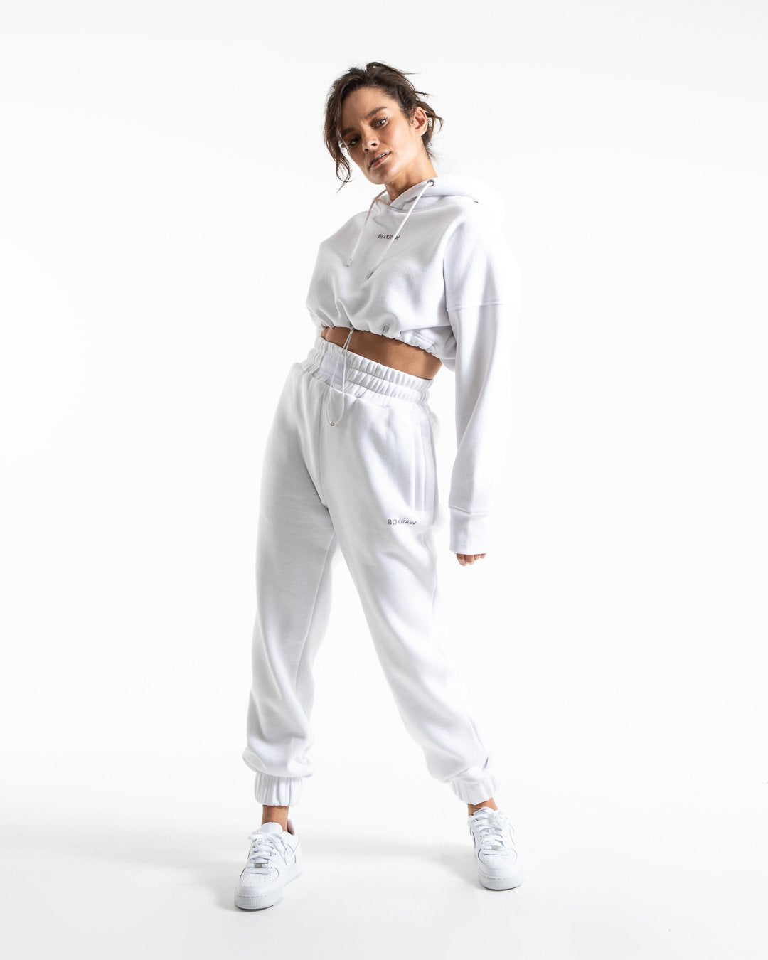 Johnson Cropped Hoodie - White