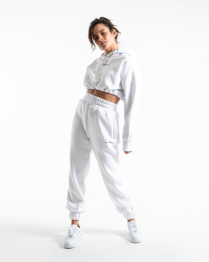 Johnson Cropped Hoodie - White
