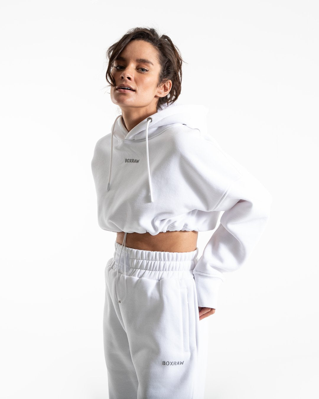 Johnson Cropped Hoodie - White