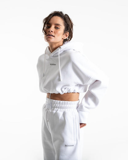Johnson Cropped Hoodie - White