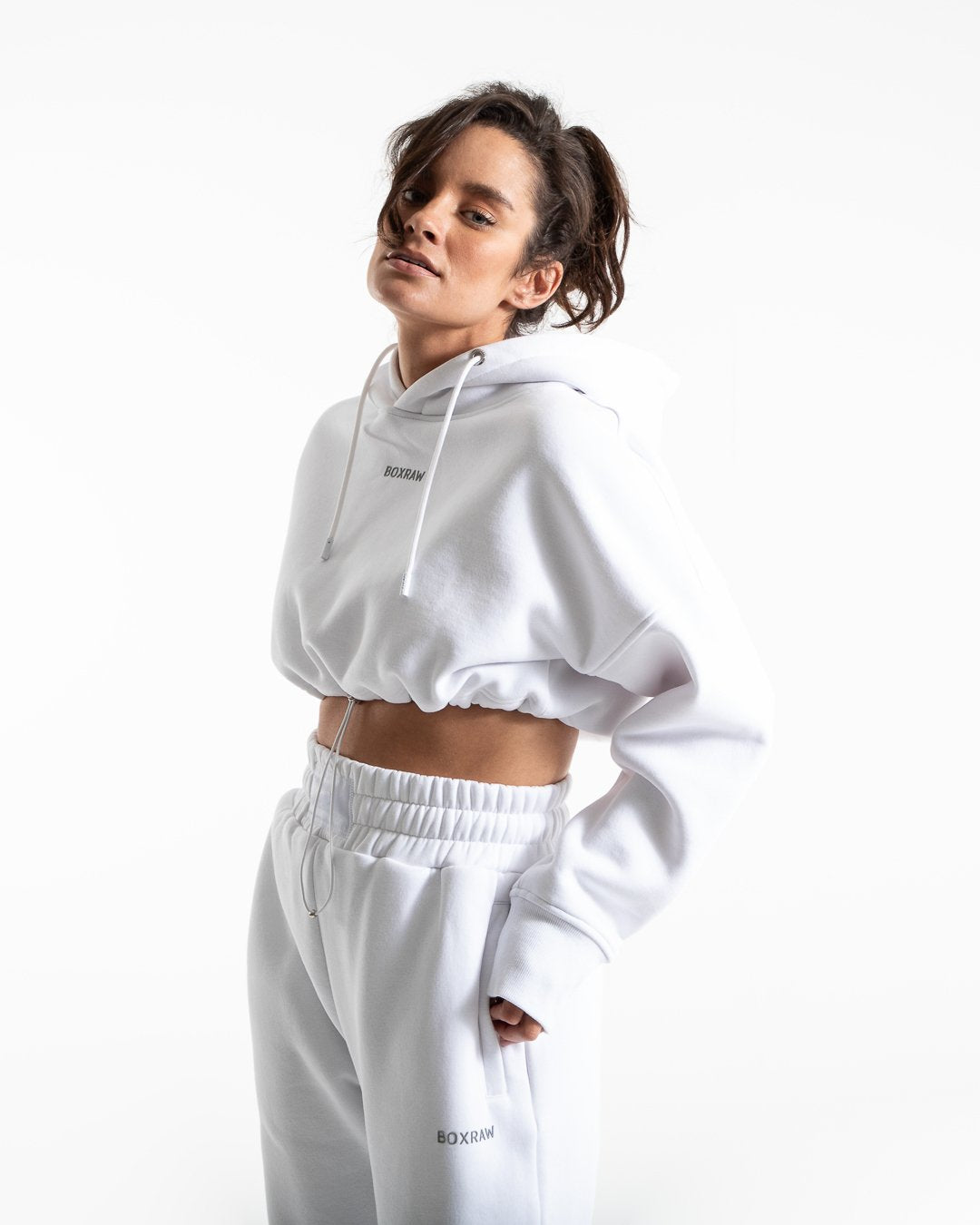 Johnson Cropped Hoodie - White