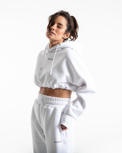 Johnson Cropped Hoodie - White
