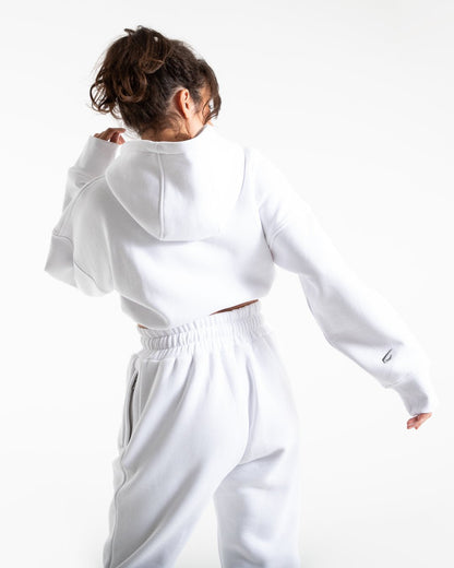 Johnson Cropped Hoodie - White