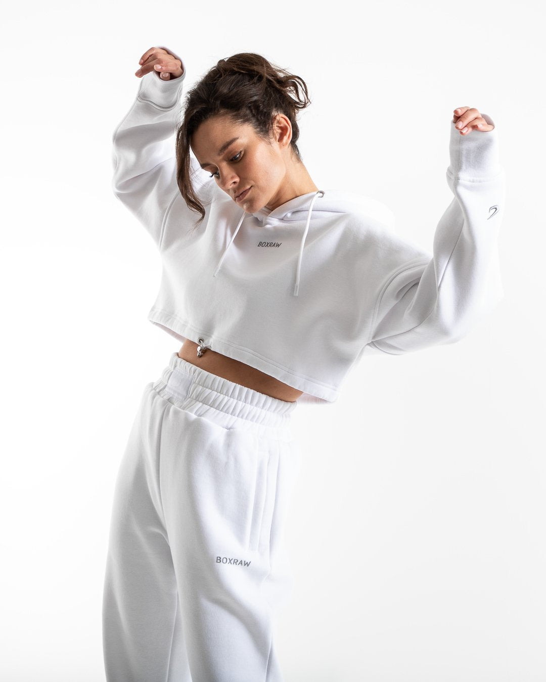 Johnson Cropped Hoodie - White
