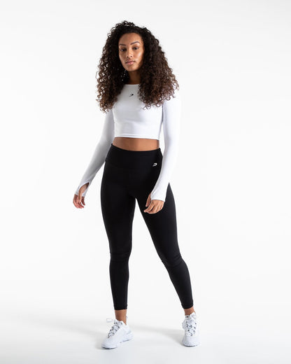 Crop Top Long Sleeve - White