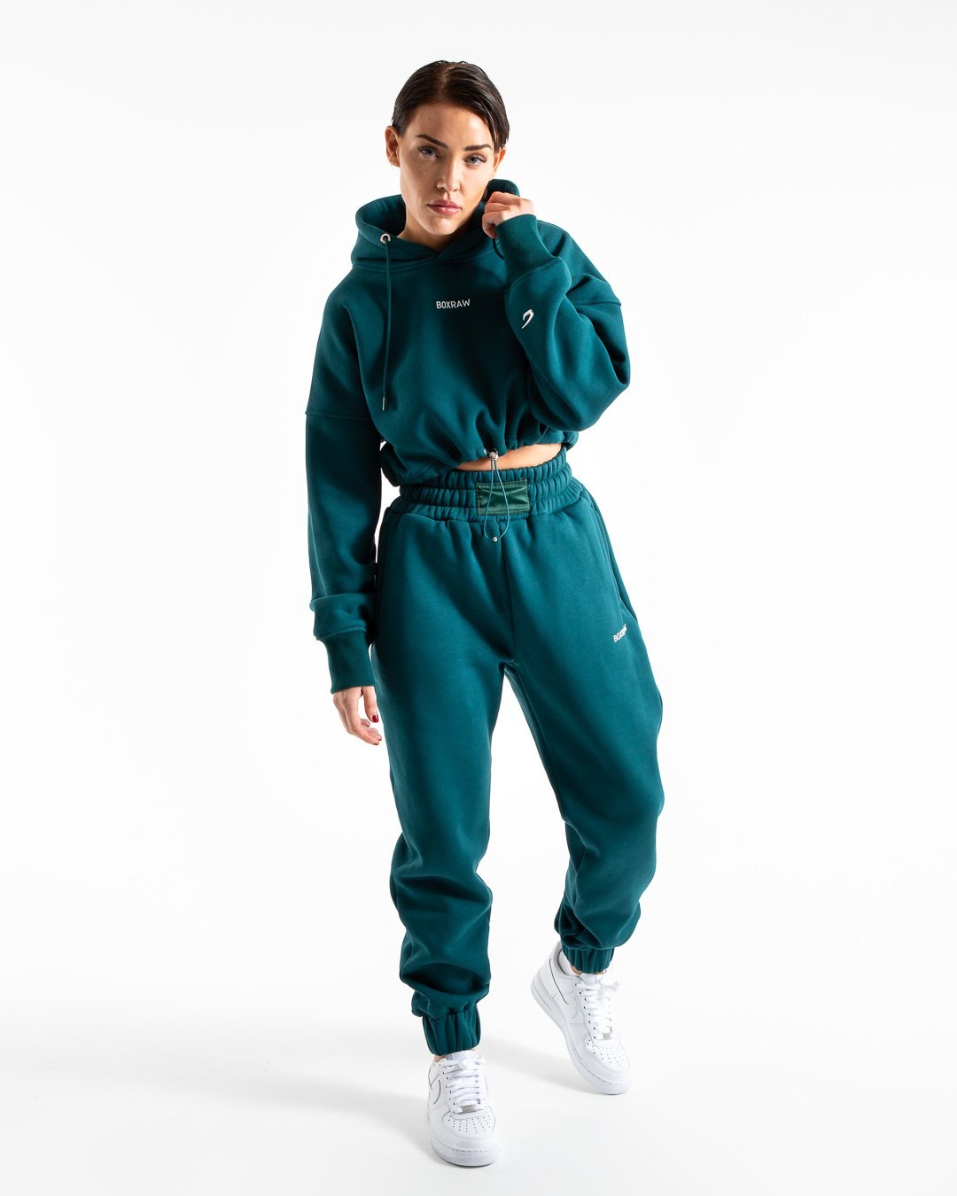 Johnson Cropped Hoodie - Teal