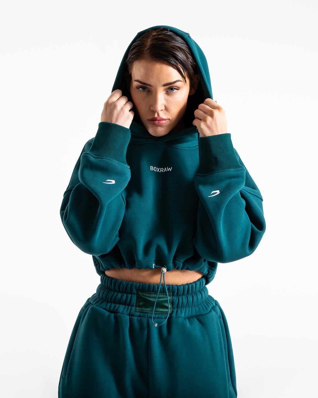 Johnson Cropped Hoodie - Teal