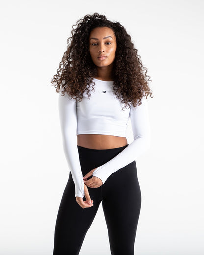 Crop Top Long Sleeve - White