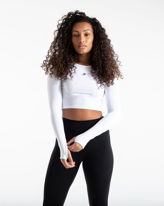 Crop Top Long Sleeve - White